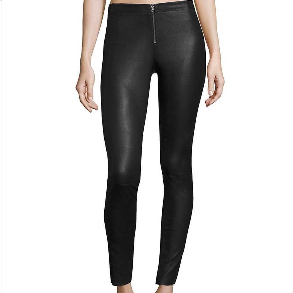 Alice and Olivia front zip leather leggings